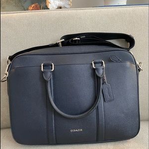 Blue Leather Coach Briefcase